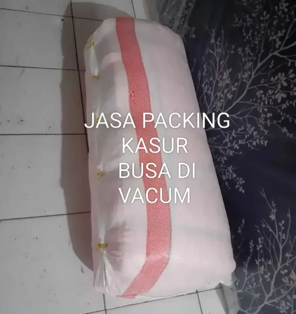 Packing kasur busa tebal 20 cm di vacum jadi kecil