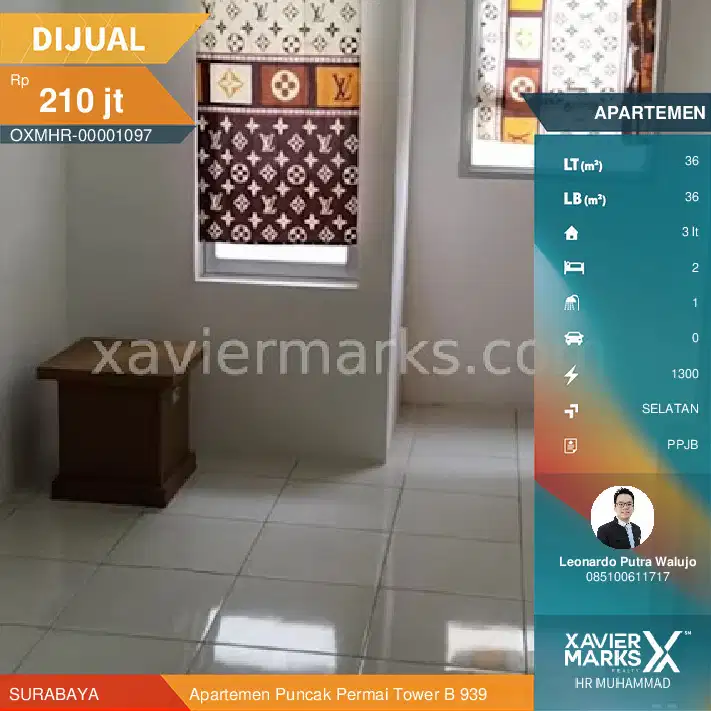Apartemen Puncak Permai 2BR Semi Furnish Tower B lantai 9