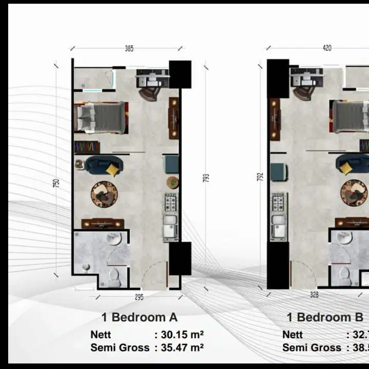 Dijual Condo Silk Town 1Br Shmrs Unfurnished Strategis