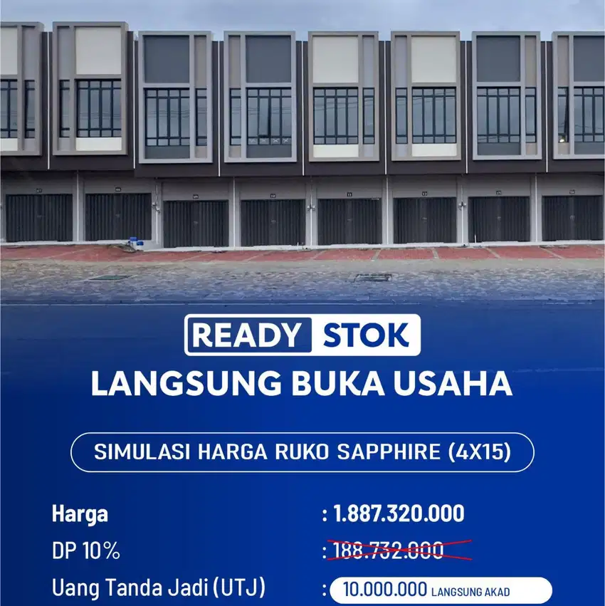 DIJUAL RUKO BARU SIAP BUKA USAHA DI KAWASAN PADAT PEMUKIMAN MAKASSAR