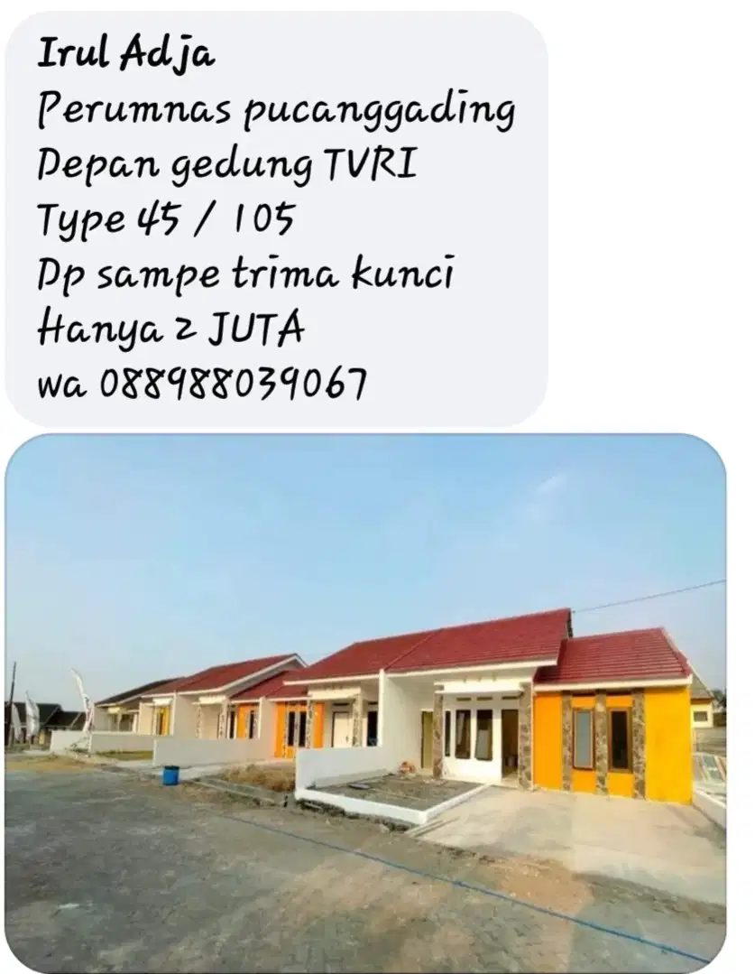 Rumah murah Perumnas pucang gading DP 2juta.