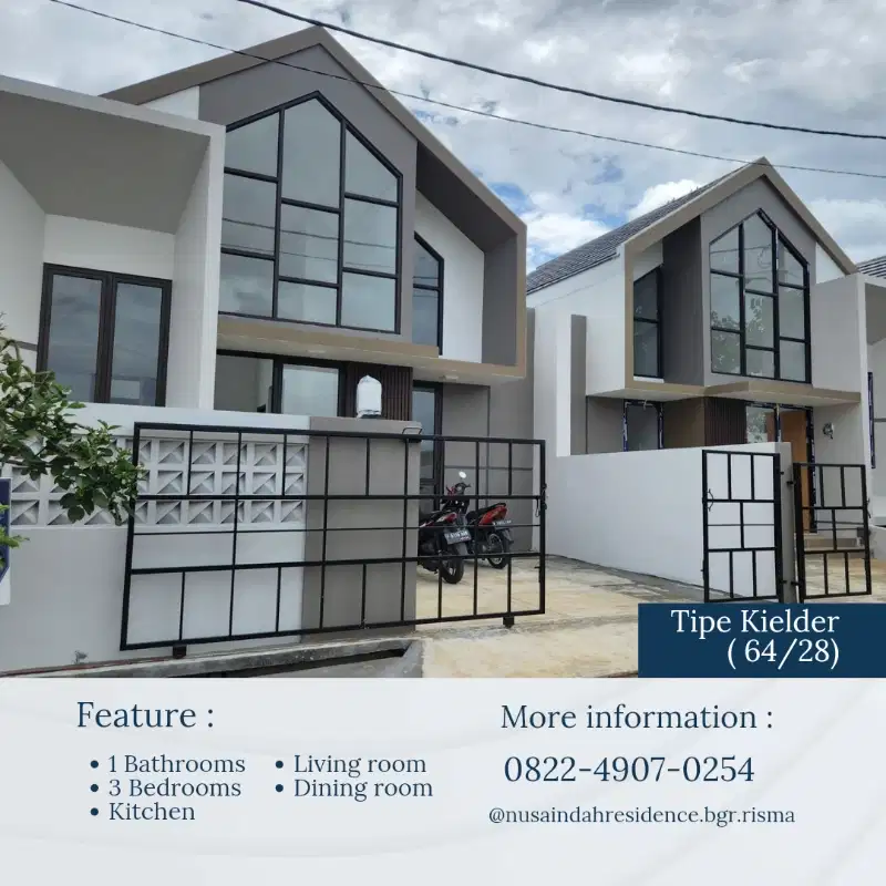 Rumah Scandinavian di bogor kota 300m tol borr akses pandu raya