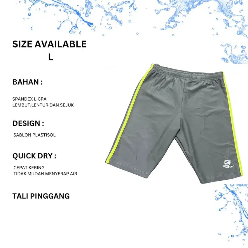 Celana renang Pria/Wanita Clean Water Size L