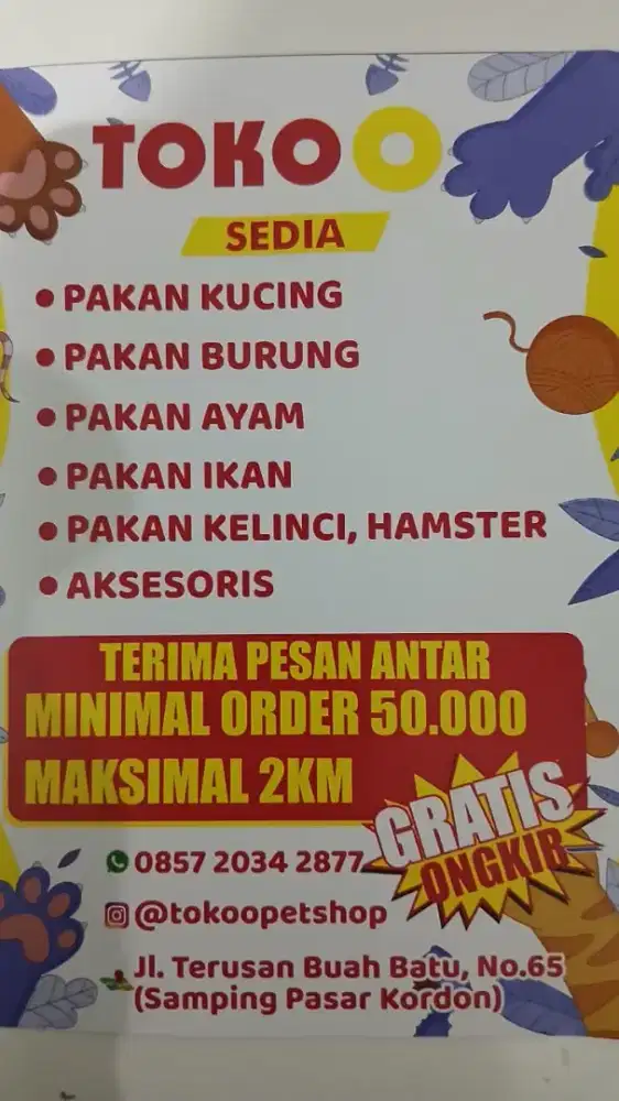 Sedia Pakan Hewan, Obat2an& Aksesoris