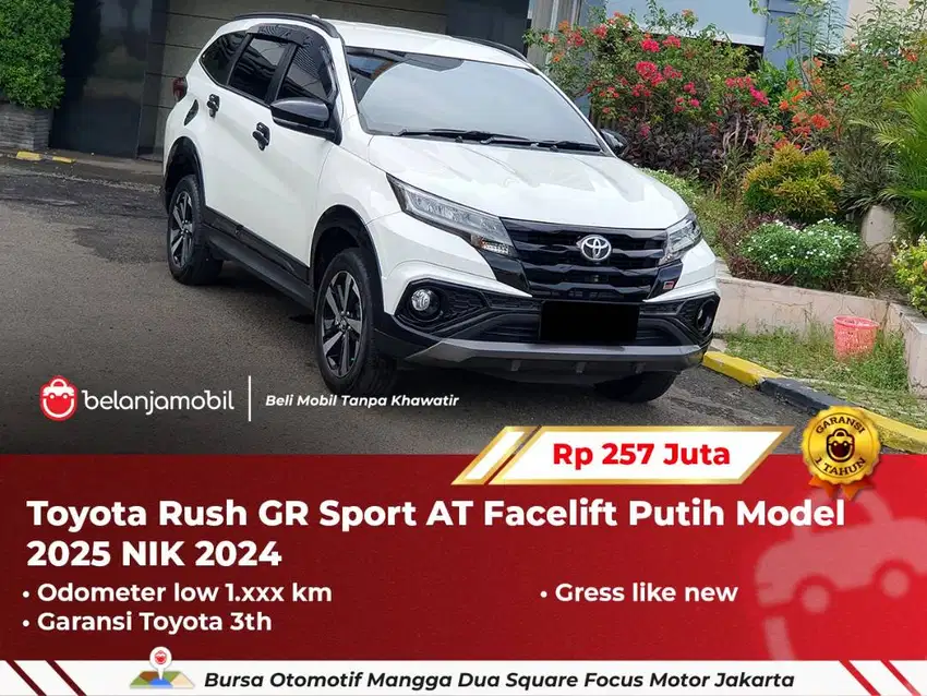 [ LOW KM 1RB ] Toyota Rush GR Sport AT Facelift Putih NIK 2024/2025