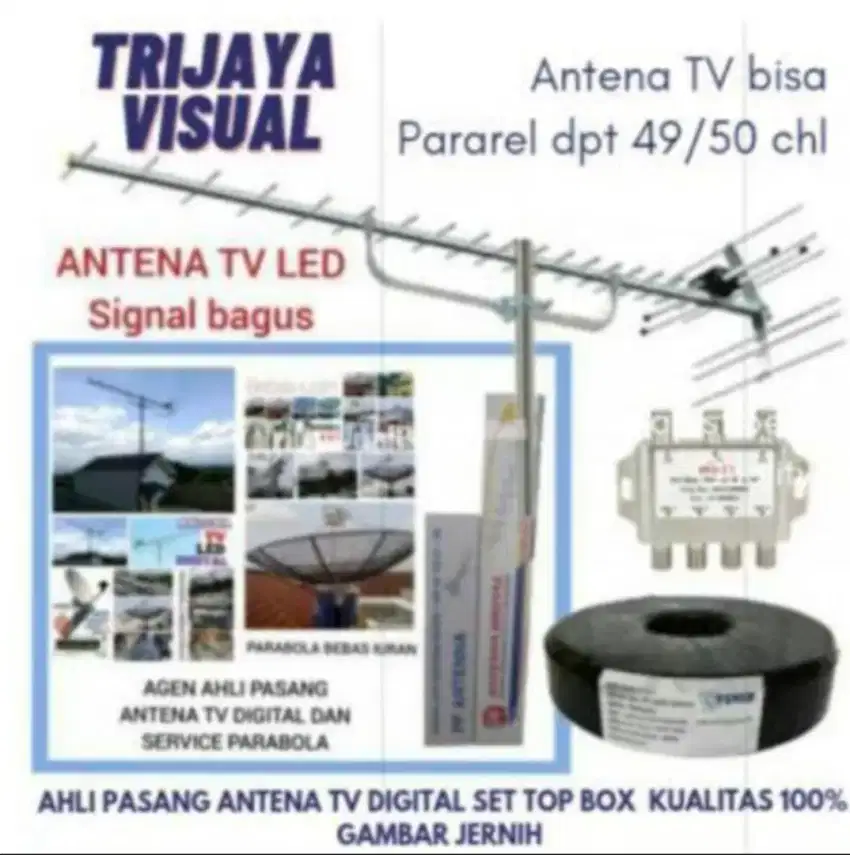 Ahli jasa pasang antena TV digital service parabola dan camera CCTV