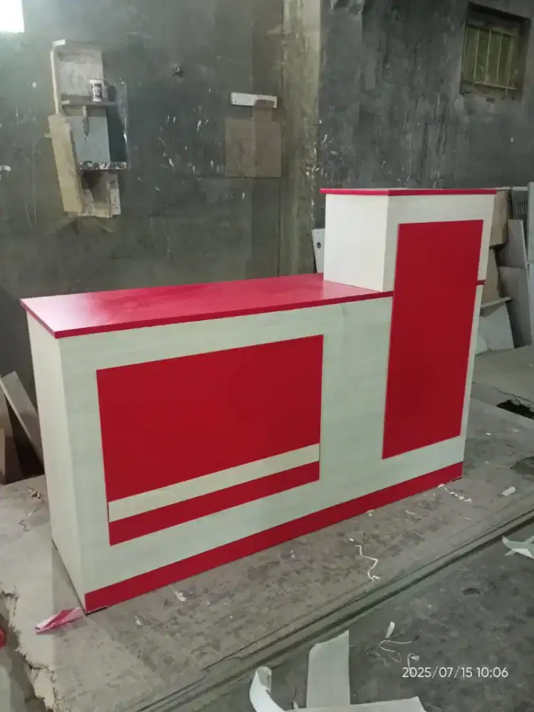 MEJA KASIR MERAH COKMUD BISA COD