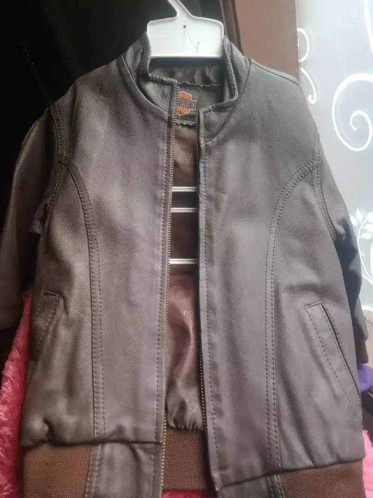 Jaket kulit anak harley davidson