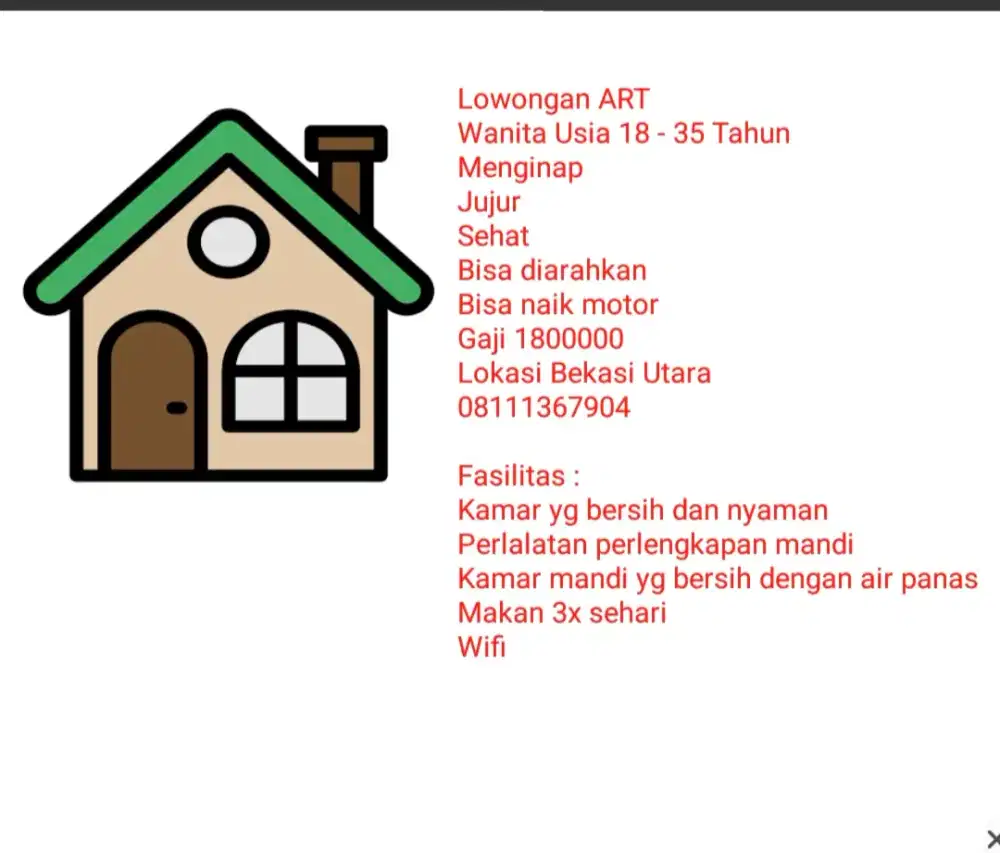 Lowongan ART Bekasi Utara