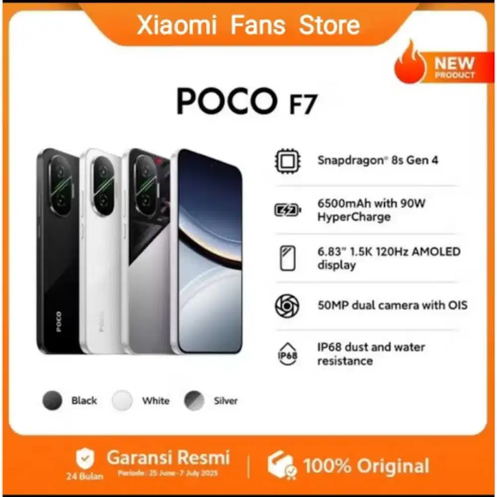 Xiaomi Poco F7 5G 12/512 gb New Garansi Resmi