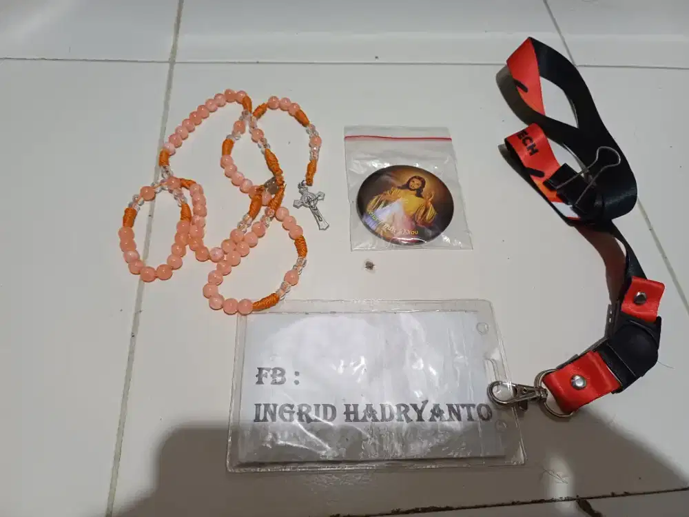 Rosario Tali Orange Salem + Pin Yesus