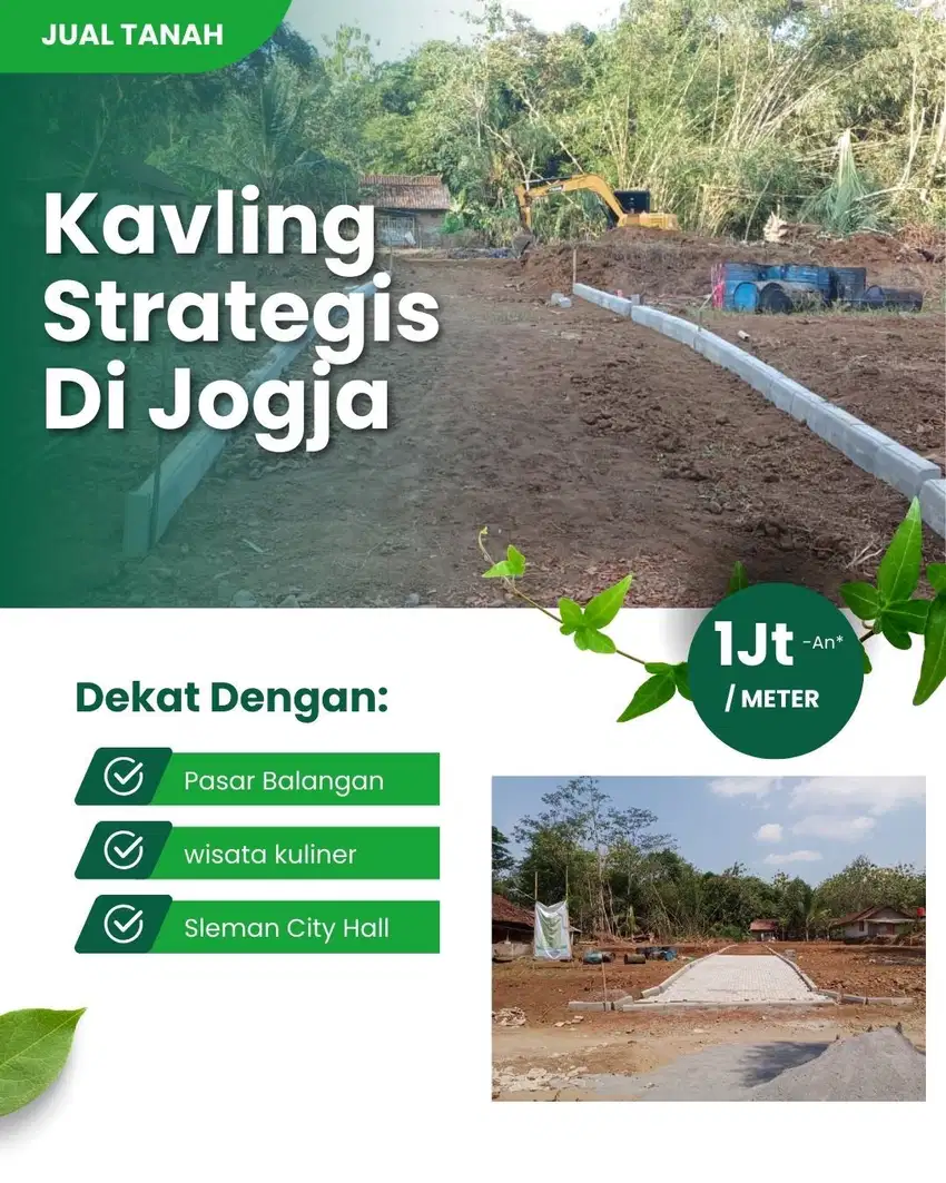 Tanah Dijual  Sleman Jogja Lingkungan Asri
