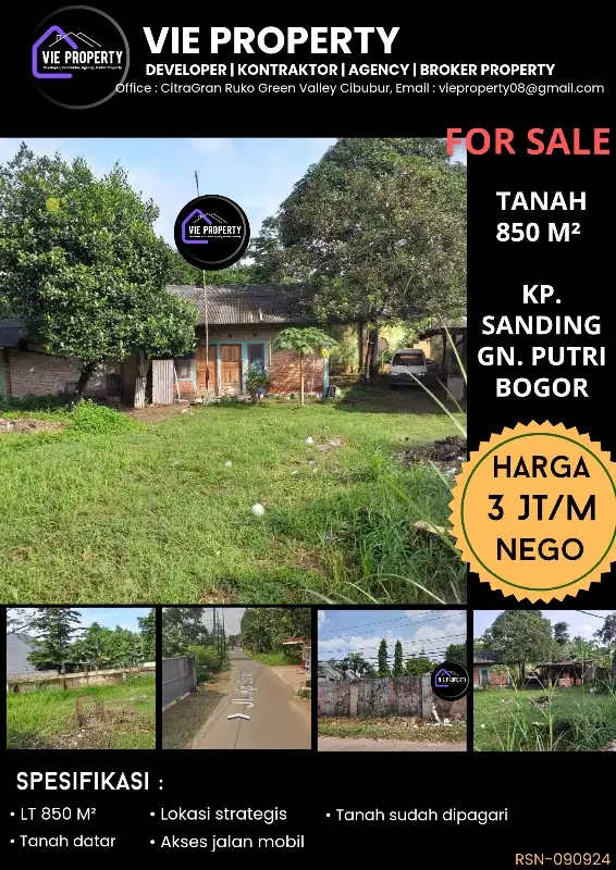 MURAAHH! DIJUAL TANAH DI LOKASI RAMAI DI BOJONG NANGKA GN PUTRI BOGOR