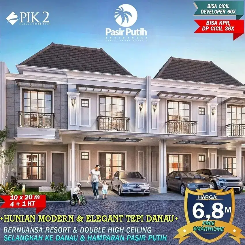 VILLA PASIR PUTIH PIK2, HUNIAN MEWAH TEPI DANAU  FREE SMARTHOME