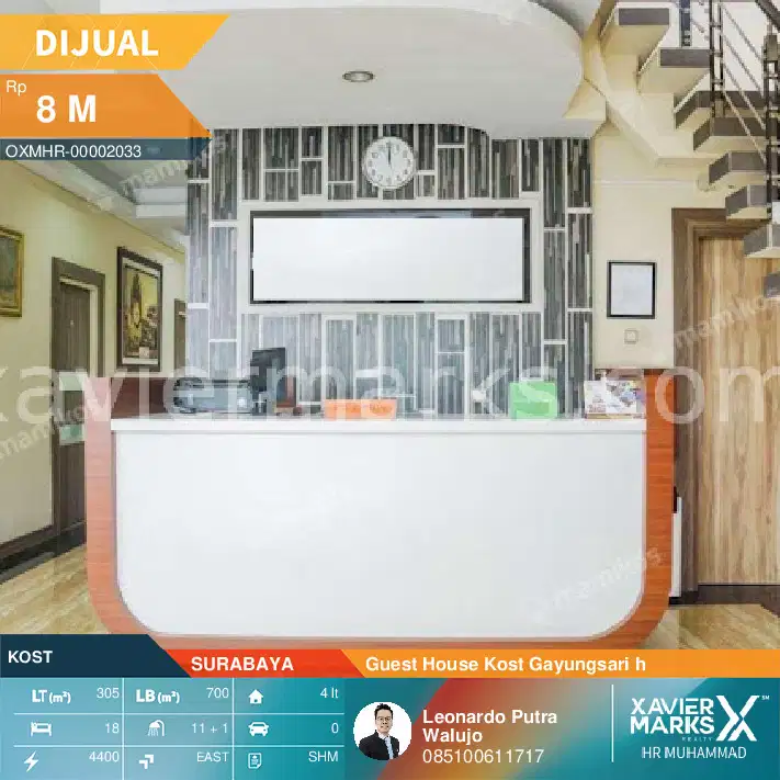 Guet House Kost Eksklusif di Gayungsari 18 kamar Bangunan 4 lantai