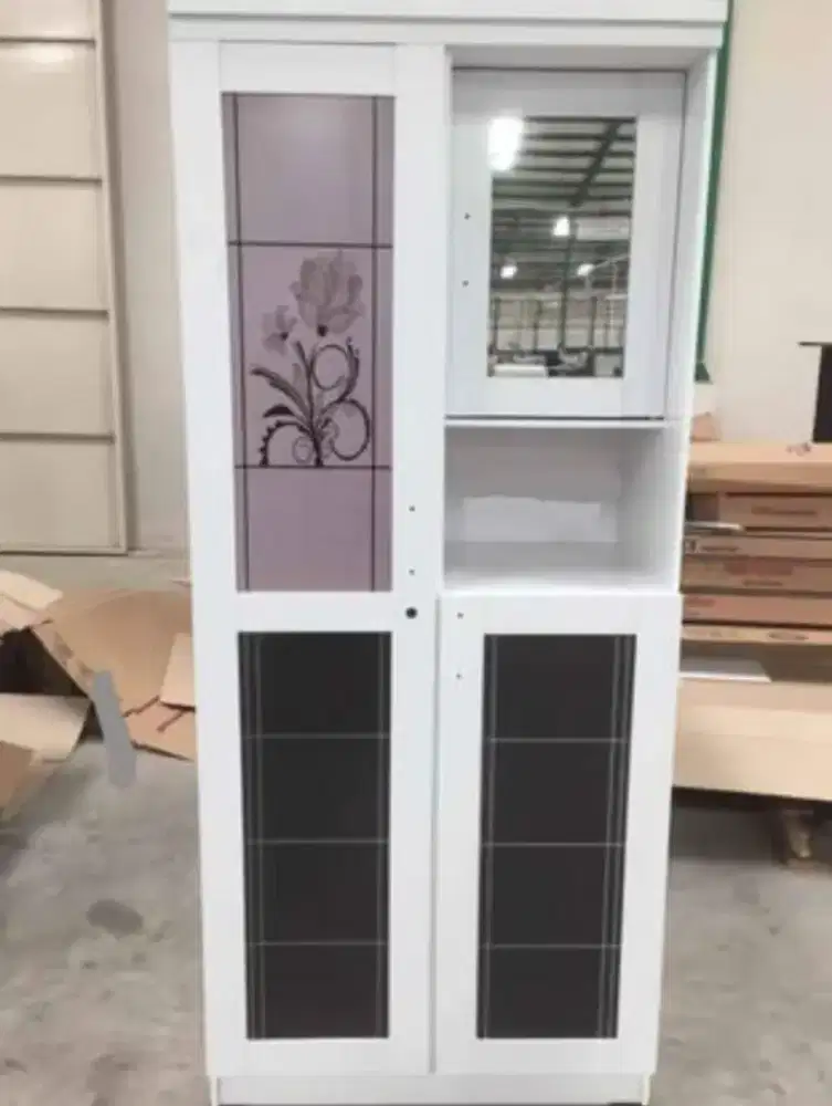 Lemari Pakaian 2 Pintu Kaca Masuk NAD Violet