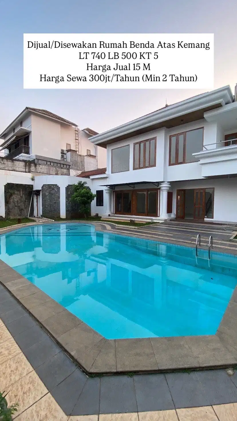 Disewakan rumah cantik kemang akses strategis