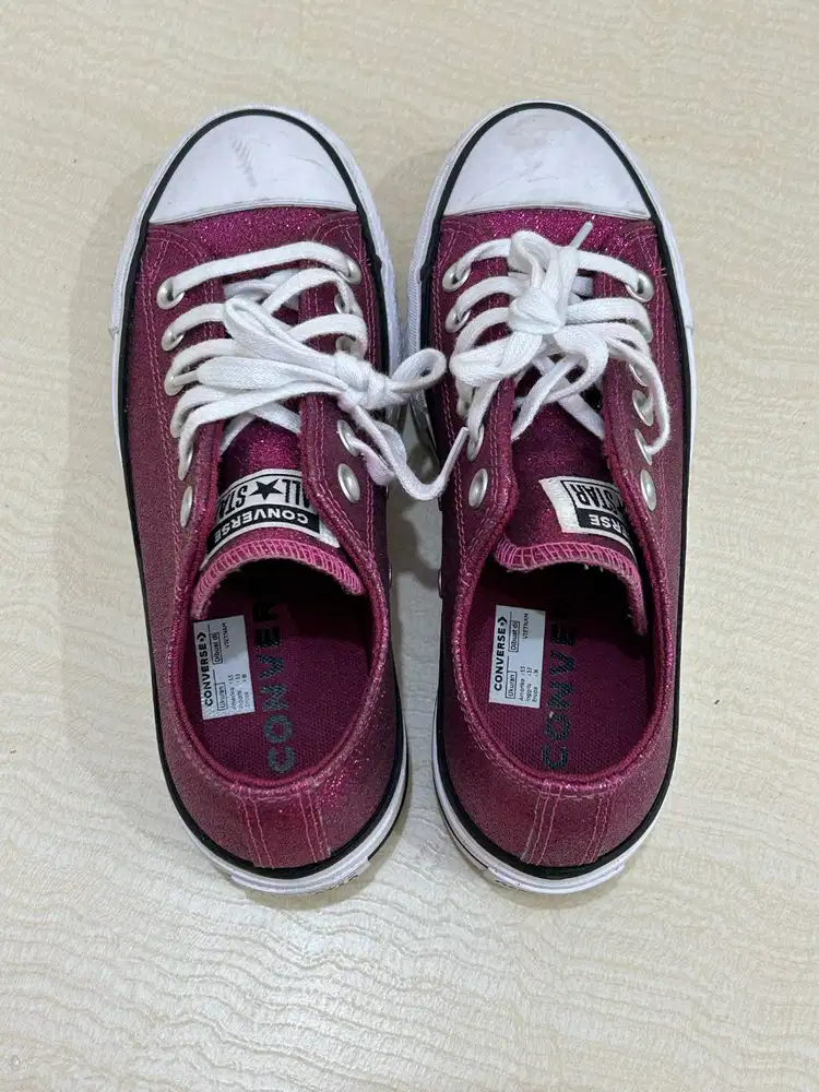 Dijual Sepatu Converse Glitter Shocking Pink Size 36 ( LIKE NEW ! )