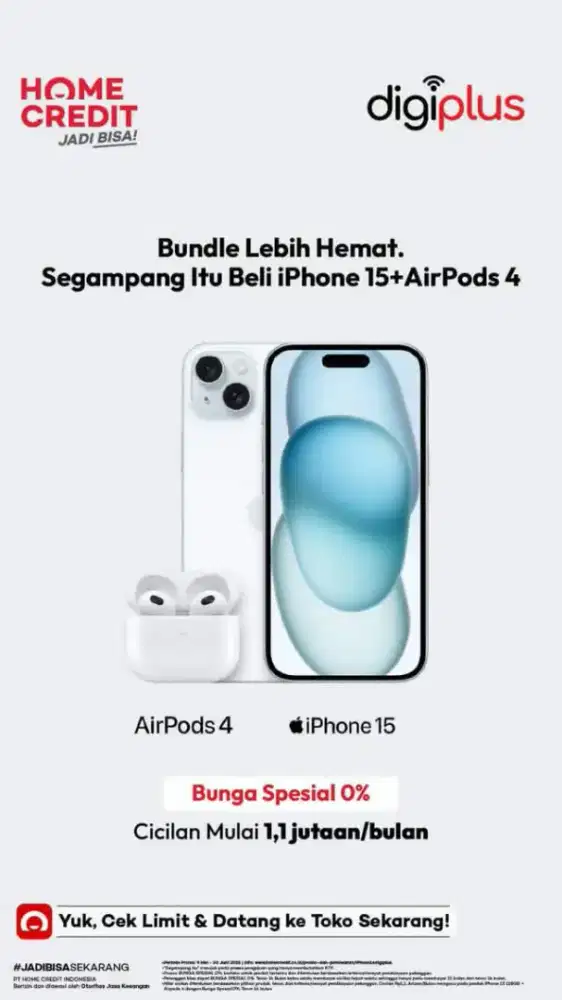 Cicilan tanpa Kartu Kredit iPhone 15 128 GB