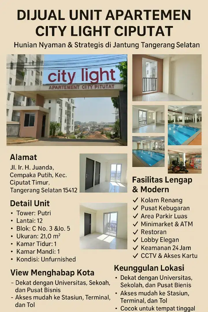 Apartemen di sebelah kampus UIN JAKARTA
