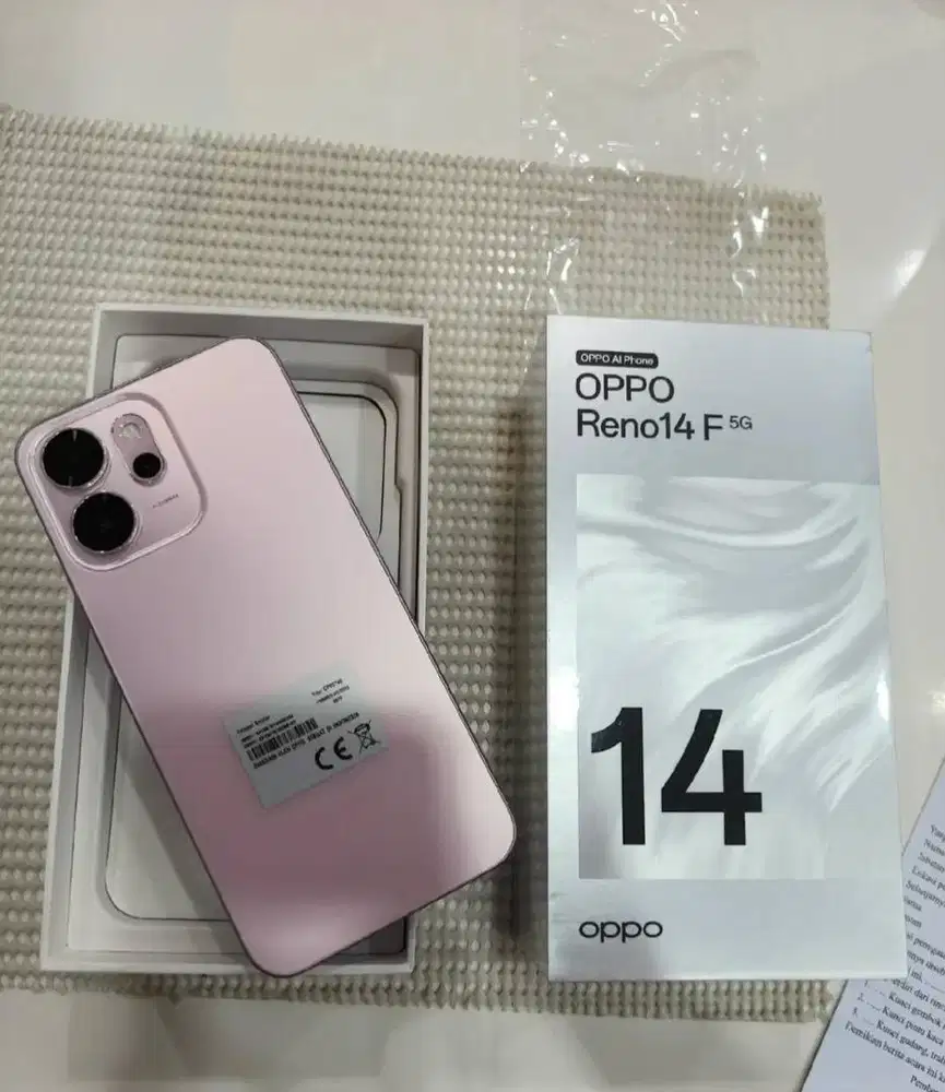 OPPO Reno14 F 5G 12+256GB new - paket komplit kredit DP 0 cukup KTP