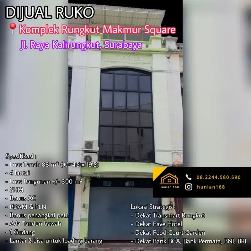 Ruko Kalirungkut Kali Rungkut Makmur Square Megah Raya Surabaya