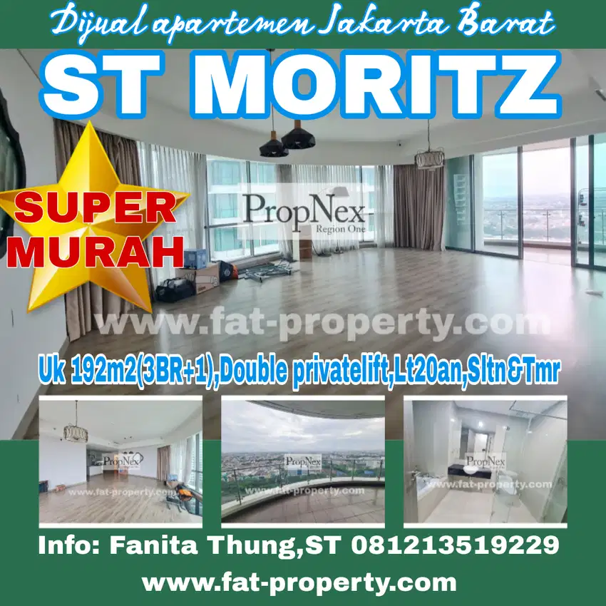 Dijual Apt ST MORITZ Twr New Presidential 192m2(3BR+1),Double privatel