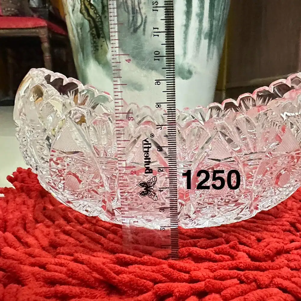 Kristal Bohemia PK500 Mangkok Lonjong Perahu Mulus dan Cantik