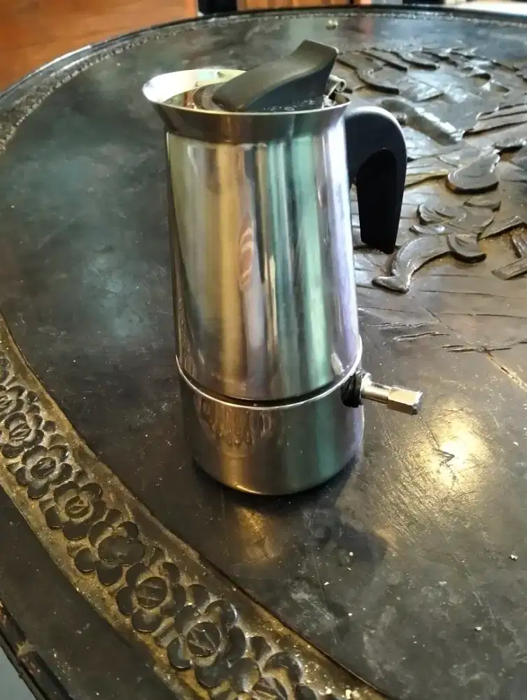 Moka pot stainless 200ml lengkap dengan pentil buat pompa portable
