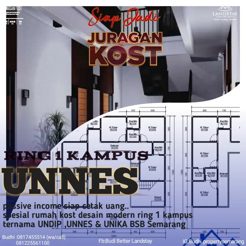12 KAMAR, MURAH,STRATEGIS LOKASI,RUMAH KOST ,RING 1 KAMPUS UNNES
