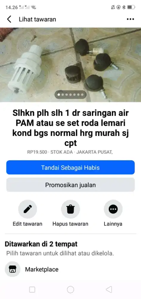 Slhkn plh slh 1 dr SE set roda lemari dll atau sblh nya hrg murah sj