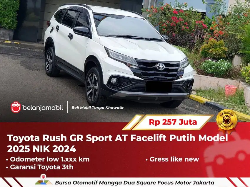 [ LOW KM 1RB ] Toyota Rush GR Sport AT Facelift Putih NIK 2024/2025