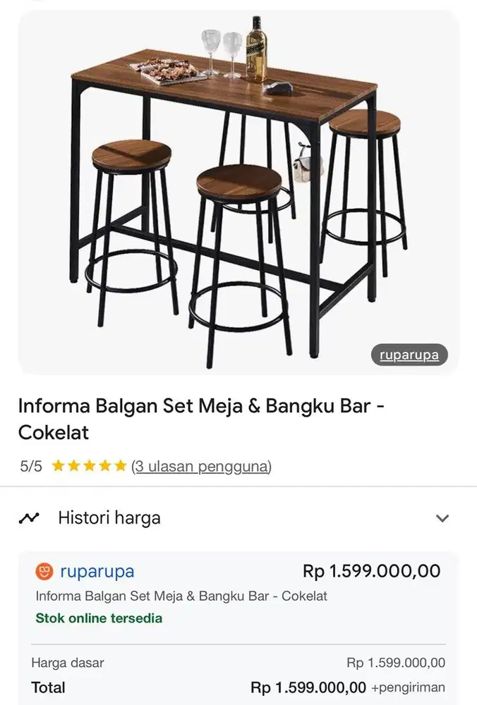 MEJA CAFE SET TABLE ( INFORMA )