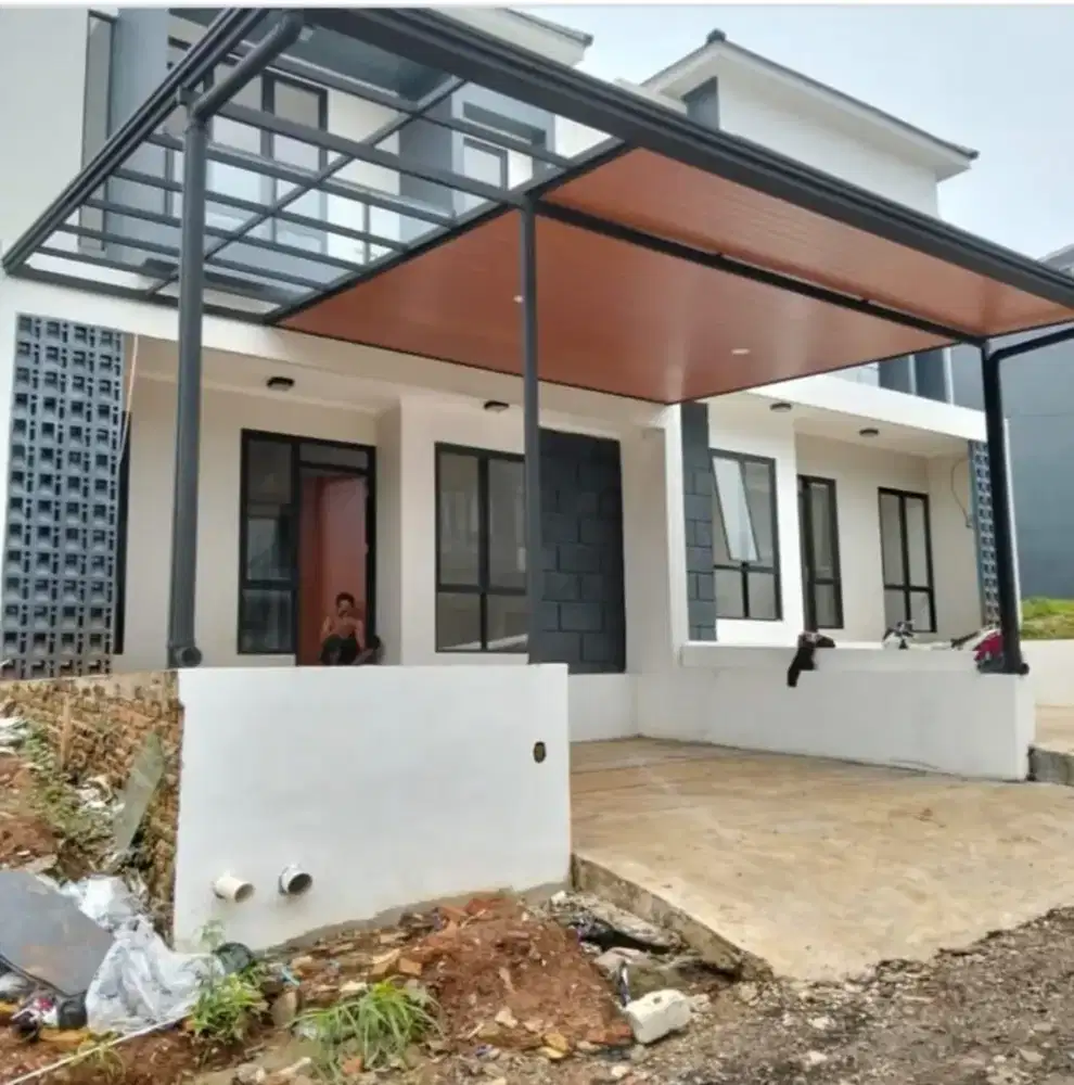 Kanopi holo galvanis+plavon pvc