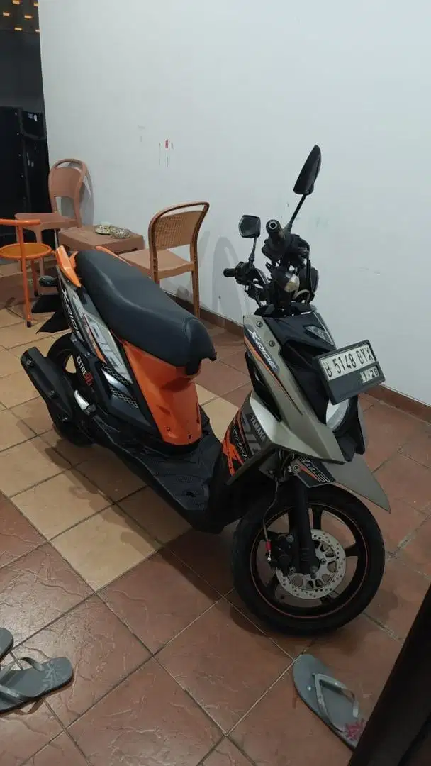 Yamaha Xride 115cc Tahun 2017 Hitam Orange Pajak Hidup Siap Pakai