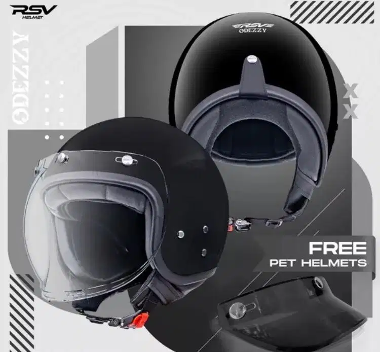 HELM RSV ODEZZY SOLID BLACK GLOSSY