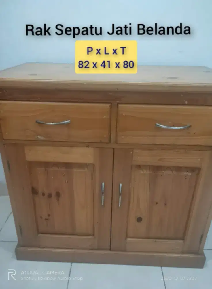 Rak sepatu,jati Belanda istimewa