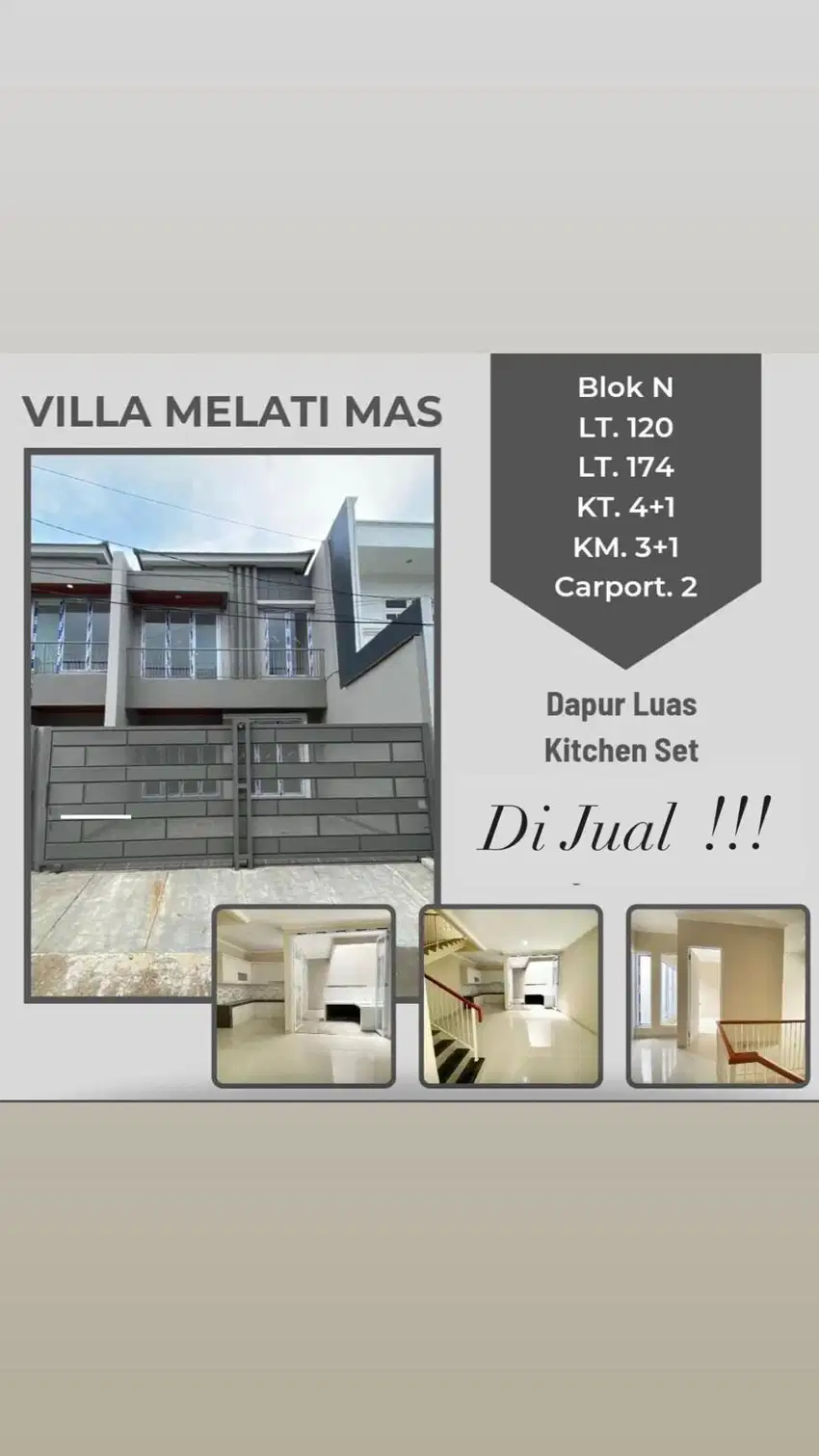 RUMAH VILLA MELATI MAS DEKAT BSD TIPE BADAN