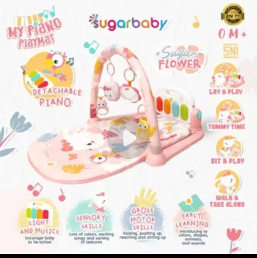 Sugar baby all in 1 piano playmat/ karpet bayi