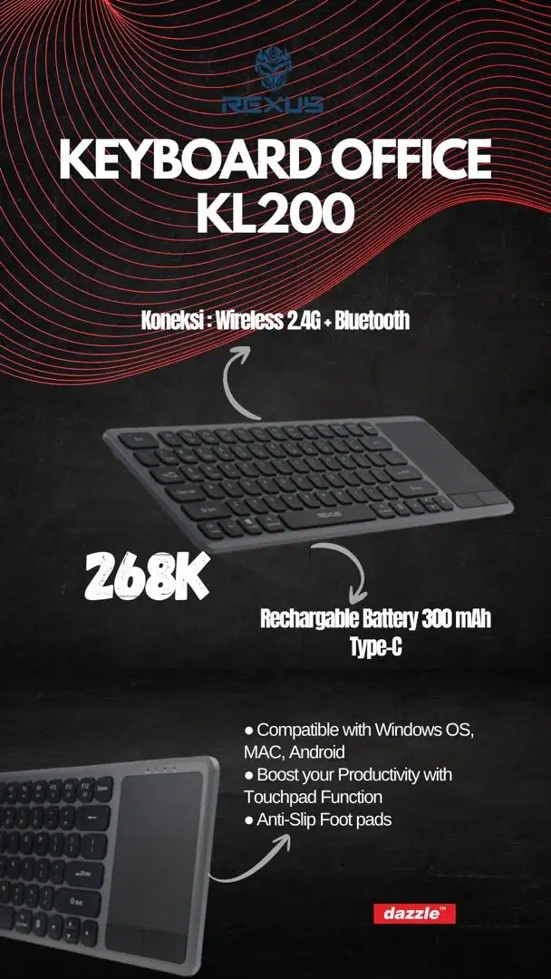 Keyboard wireless Rexus KL200