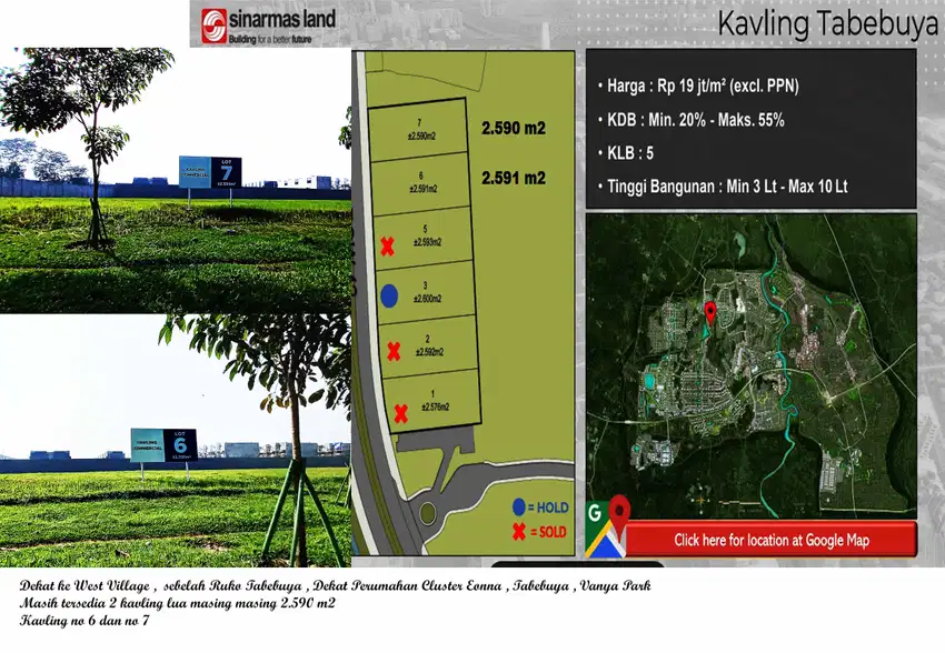 Kavling Commercial Tabebuya , BSD City Serpong