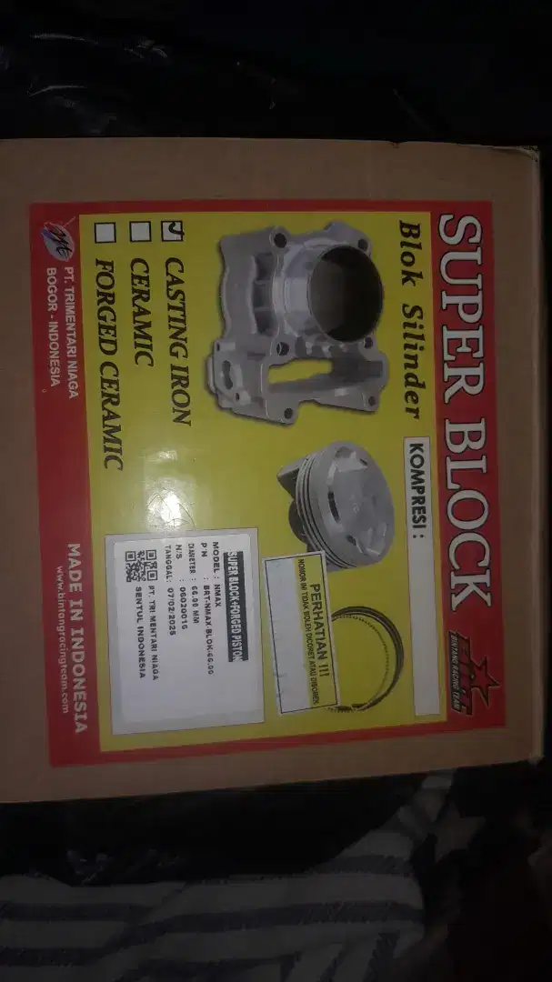 Blok set ukuran 66 BRT Doble cooler Aerox,NMAX,Lexy