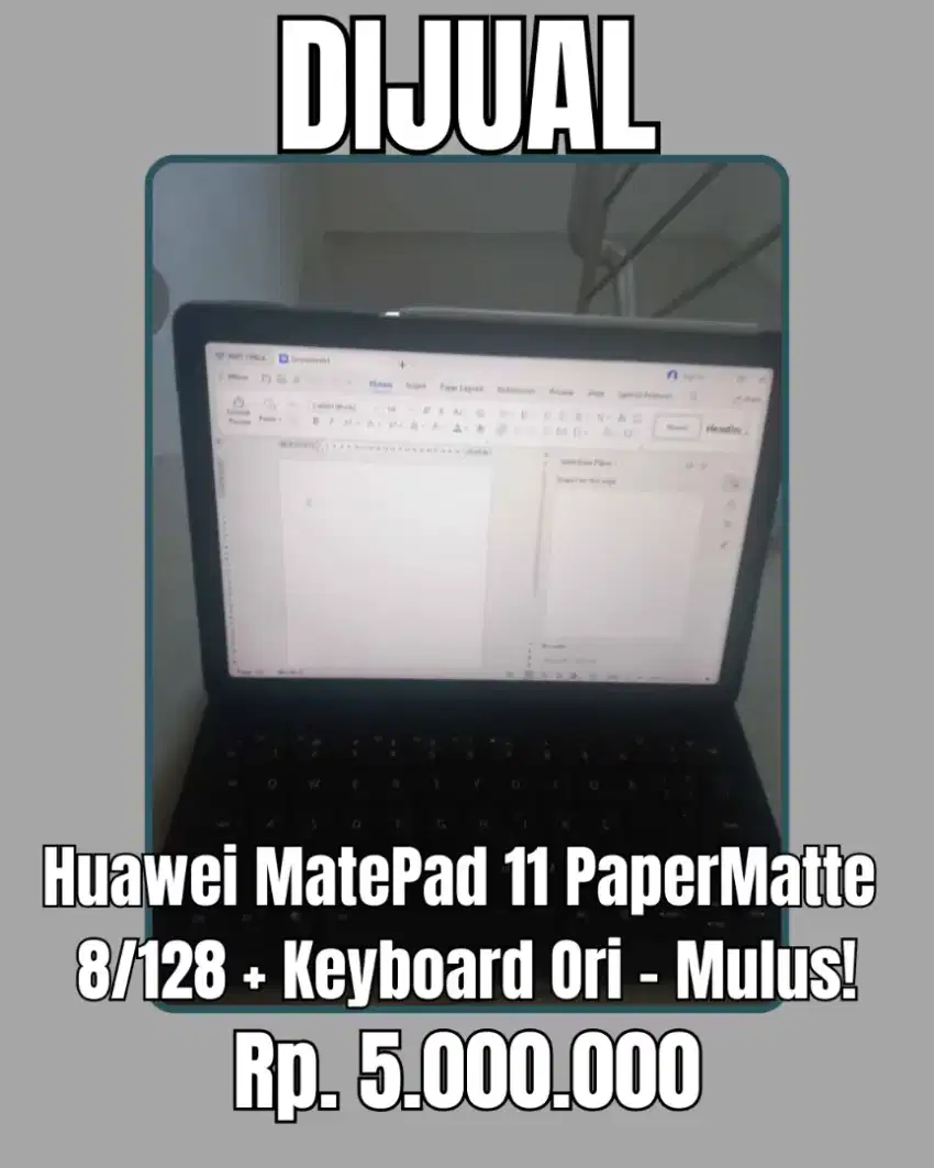 Dijual: Huawei MatePad 11 PaperMatte 8/128 + Keyboard Ori - Mulus!