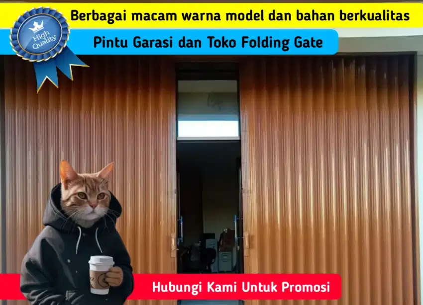 Gerbang Pintu Gudang Garasi Toko Galeri Folding Gate Model Terbaru