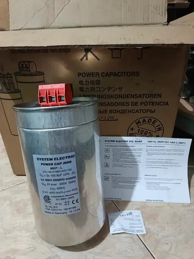 Kapasitor bank 3p system electric 25kvar 400v