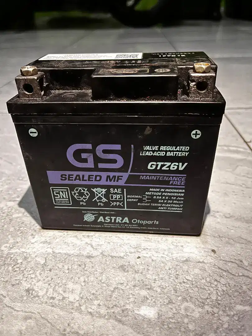 Aki GS GTZ6V Bekas – Cocok Buat Motor Matic