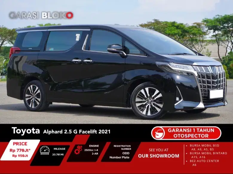 Toyota Alphard 2021/2022 G Atpm Hitam 2.5g vellfire ps premium sound