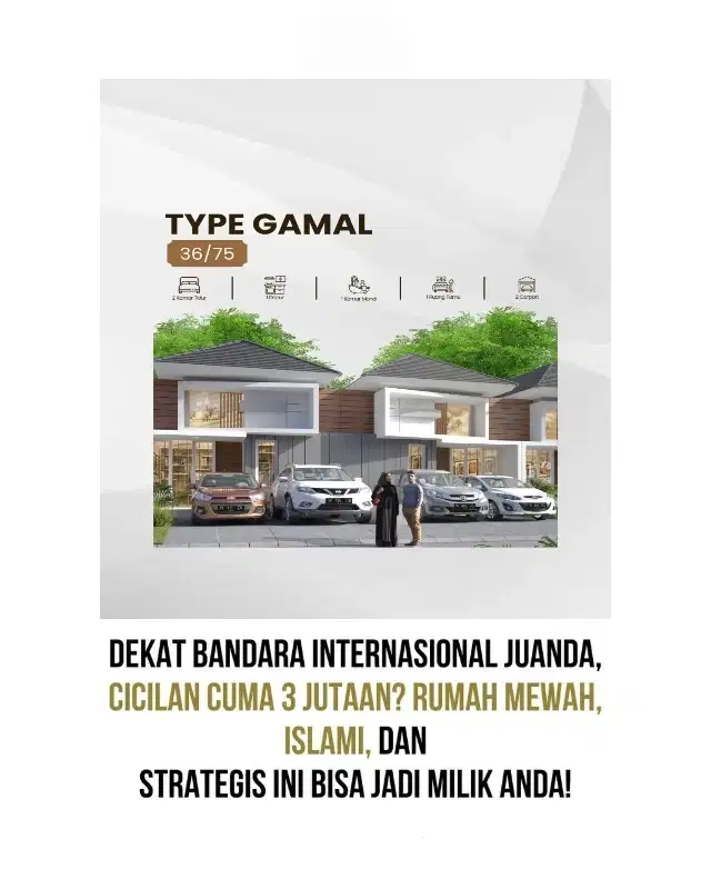 Rumah bebas banjir dan paling strategis dekat bandara juanda
