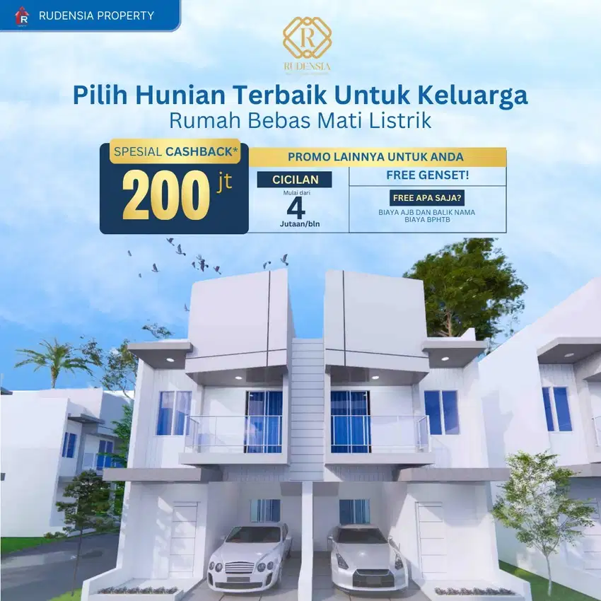RUMAH 2 LANTAI DI MRANGGEN FREE BIAYA DAN BEBAS MATI LISTRIK