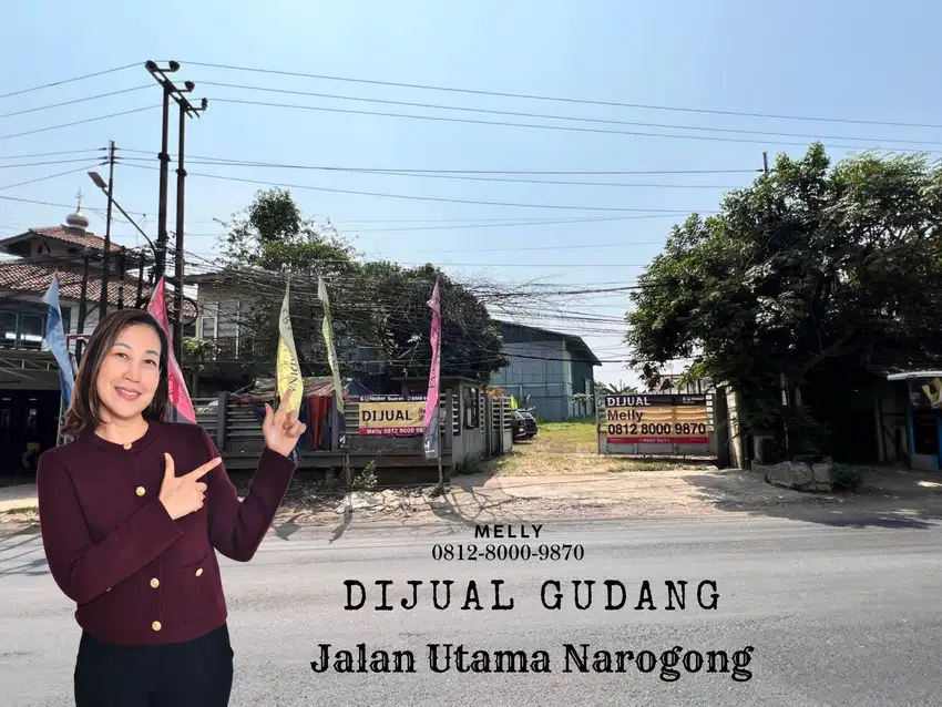 Gudang Bekas Pabrik di Jalan Narogong dengan luas bangunan 800m Bekasi